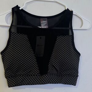 Chic Black and Gray Sports Bra